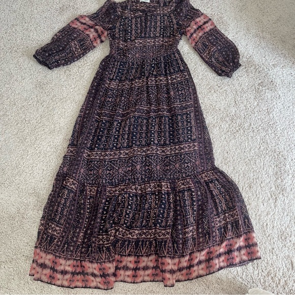 Ulla Johnson Allegra Maxi Dress in Earth Ikat 2 100% Silk Brand New Without Tags - Picture 5 of 16